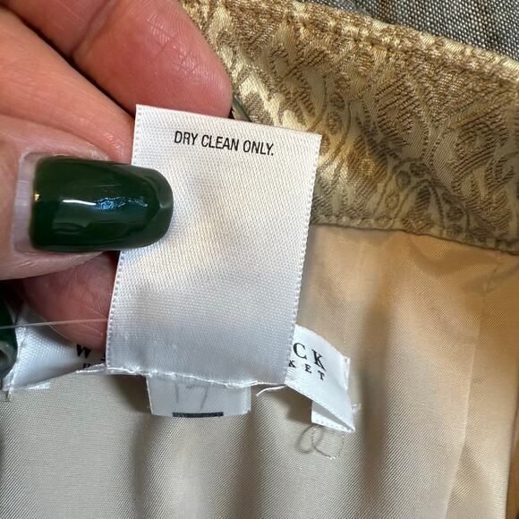 White House Black Market Brocade Strapless Dress Pale Gold Size 12 NEW - Picture 7 of 9